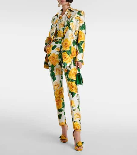 Dolce 
Gabbana Floral high-rise silk-blend straight pants 2