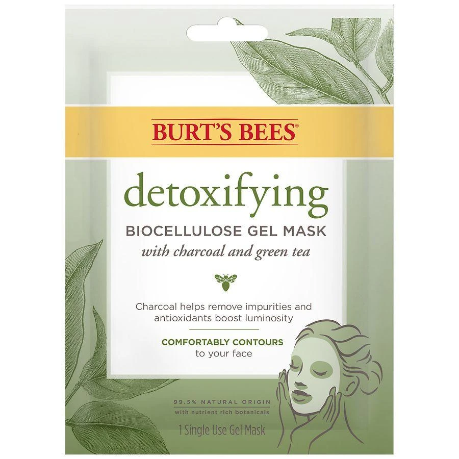 Burt's Bees Detoxifying Biocellulose Single-Use Gel Face Mask with Charcoal & Green Tea 7