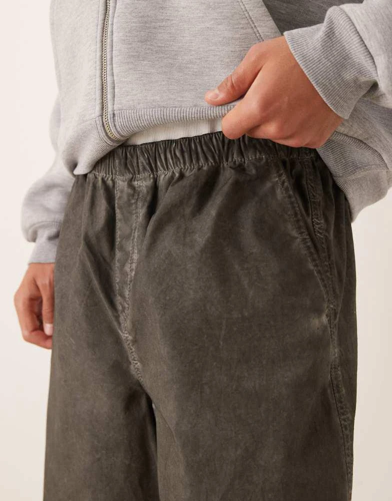 ASOS ASOS DESIGN super baggy cargo trousers in heavy black wash 5