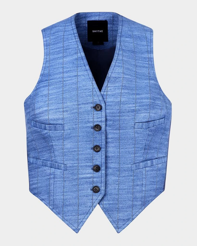 Smythe Denim Stripe Cropped Vest 1