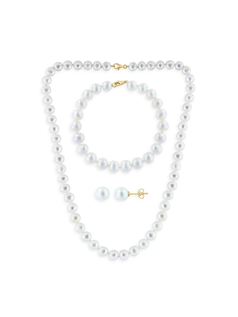 Effy 3-Piece 14K Yellow Gold 
7-8MM Freshwater Pearl Jewelry Set