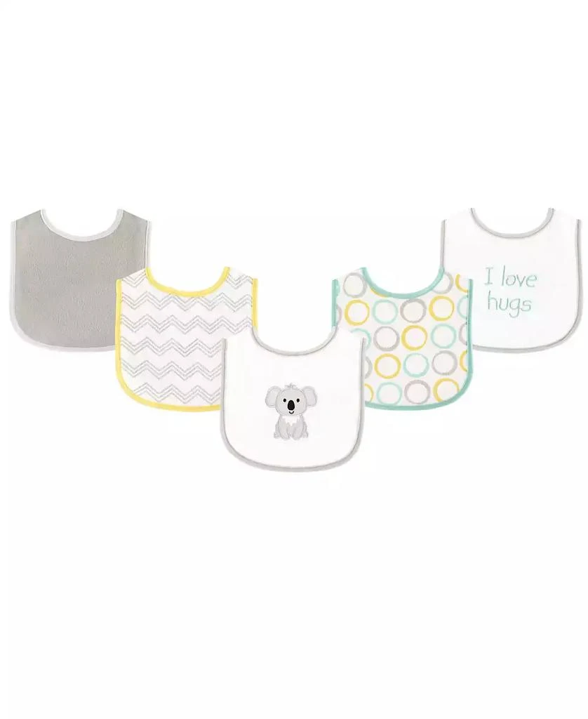 Luvable Friends Ultra-Absorbent Cotton Terry Baby Bibs with PEVA Waterproofing