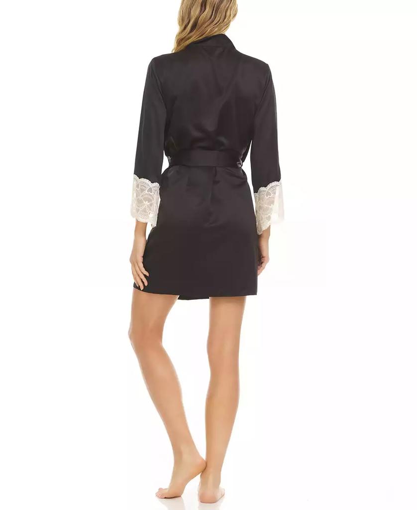 Flora Nikrooz Kit Heart Lace Matte Charmeuse Wrap Robe