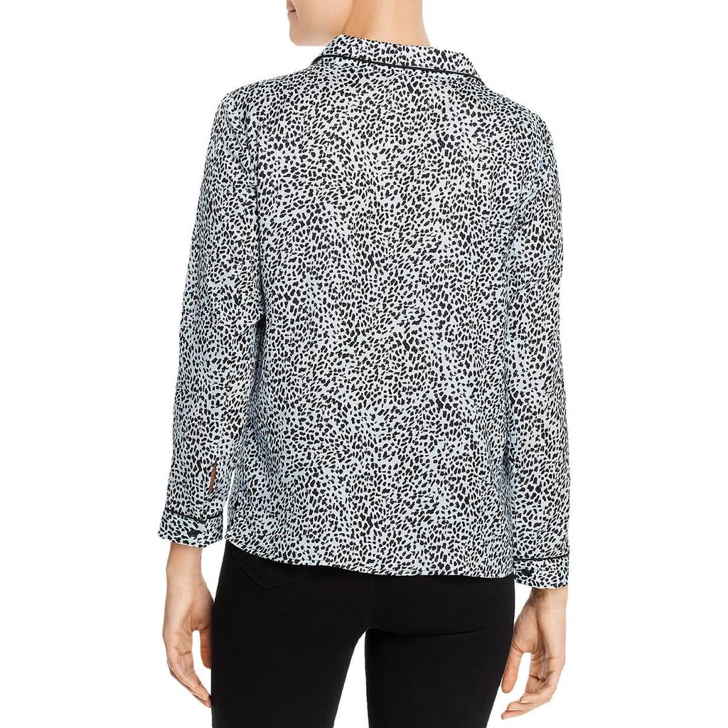 cupcakes and cashmere Womens Satin Leopard Blouse
