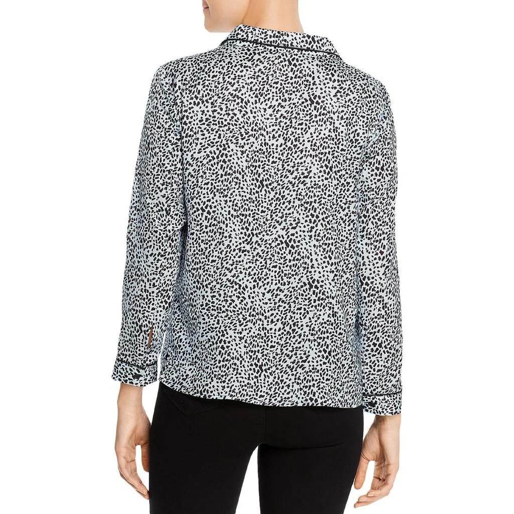 cupcakes and cashmere Womens Satin Leopard Blouse 2