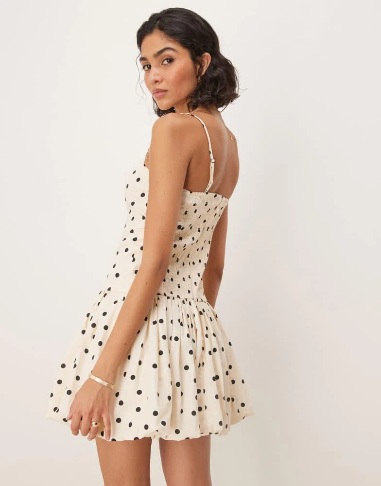 Abercrombie & Fitch Abercrombie & Fitch strapless bubble mini dress in black dot 4