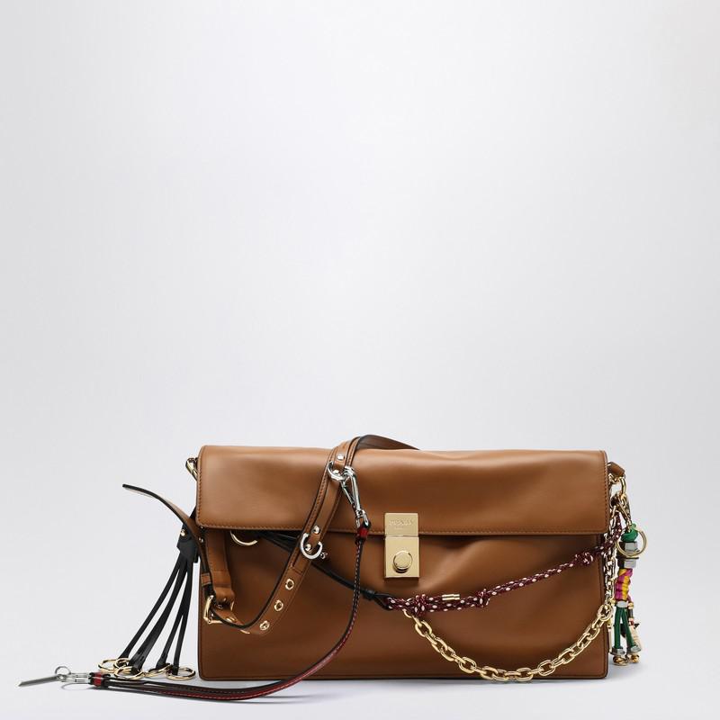 Prada Prada Soft Sound large caramel leather bag with charms