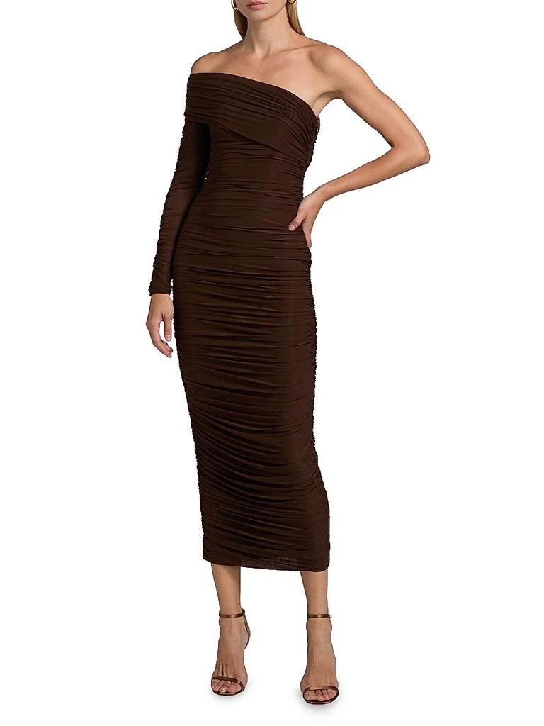 Ronny Kobo Sylvan One-Shoulder Jersey Midi-Dress 3