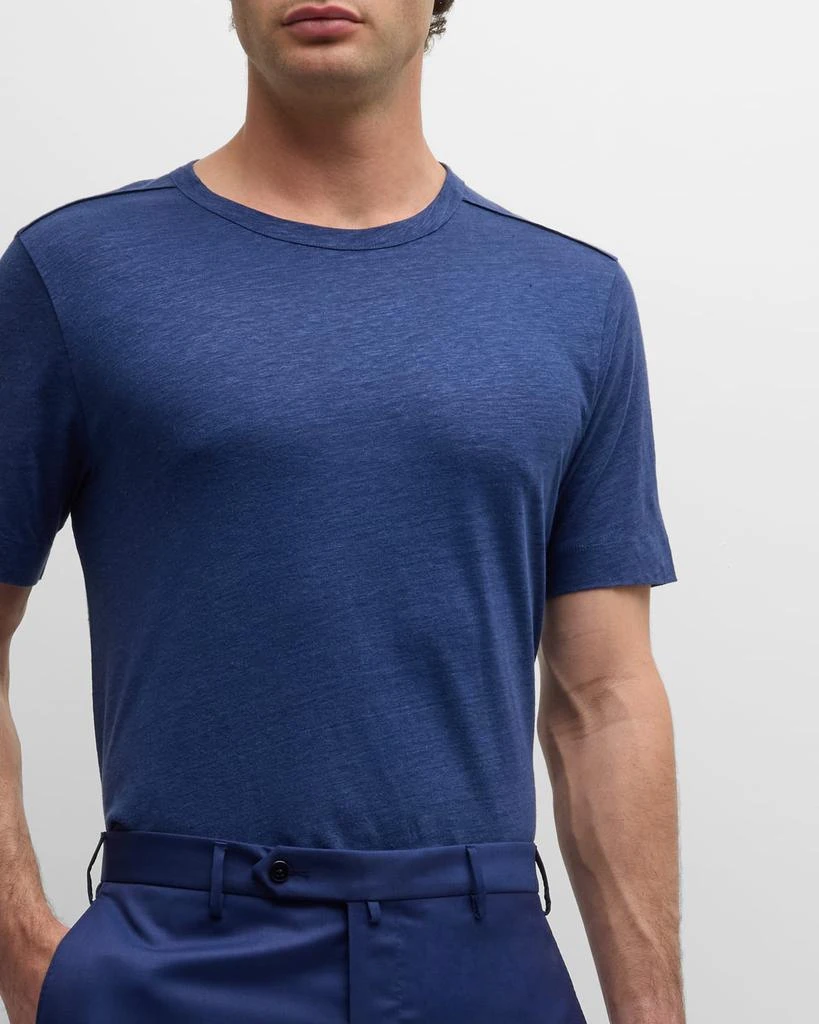 Hugo Boss Men's Solid Linen Silk Short-Sleeve T-Shirt 6