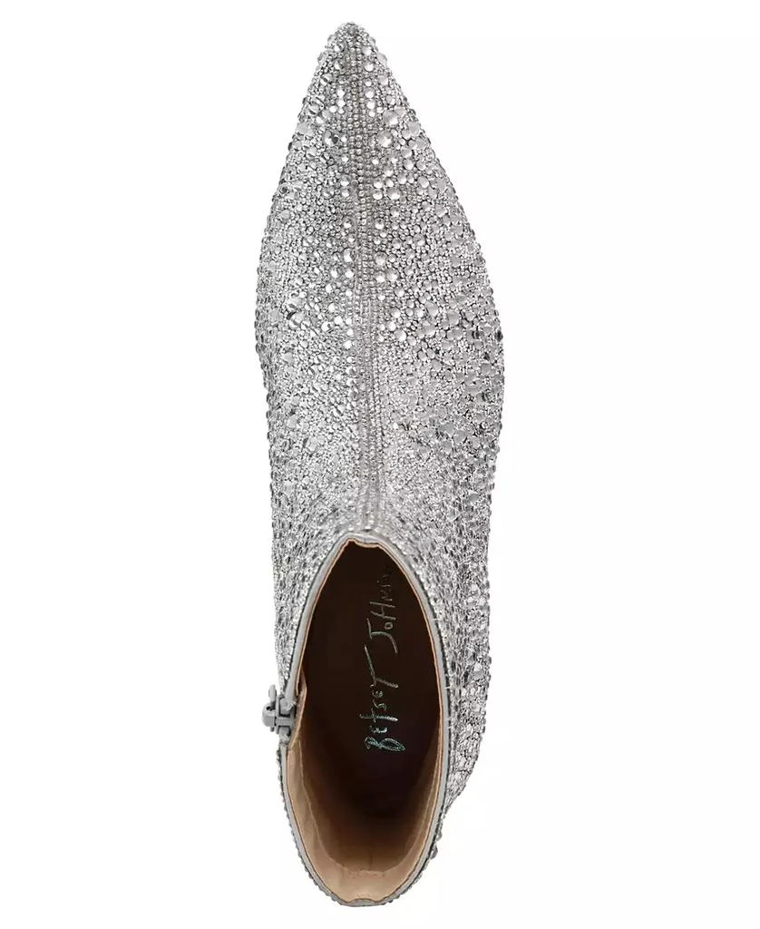 Betsey Johnson Women's Ash Rhinestone Kitten Heel Booties 4