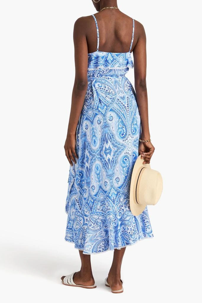 MELISSA ODABASH Prosperity ruffled paisley-print woven midi wrap dress 3
