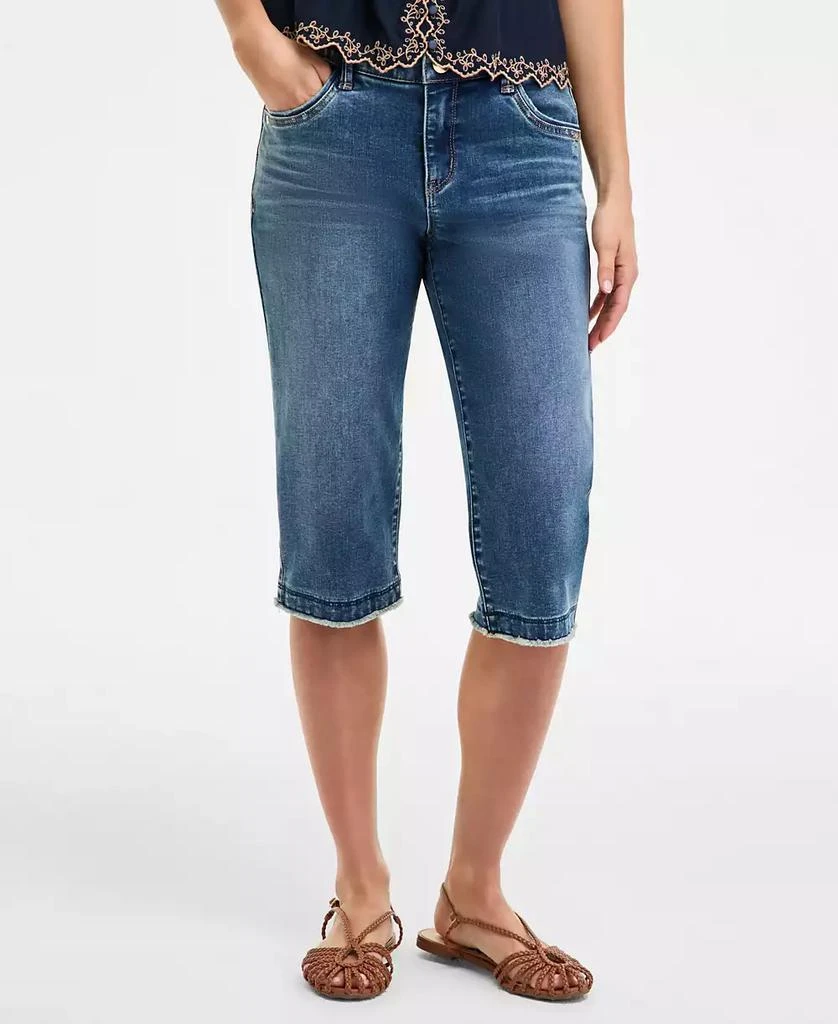 Democracy Women's "Ab" Solution Skimmer Frayed Cropped Jeans 3