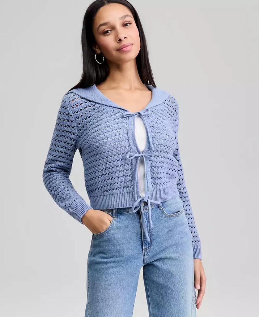 And Now This Women's Wide-Collar Tie-Front Pointelle Cardigan, Macy's Exclusive new arrivals