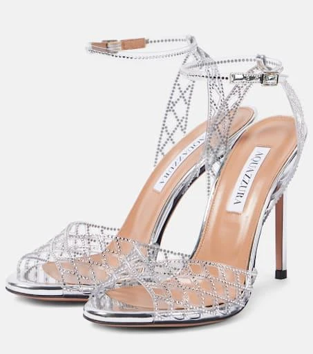 Aquazzura Lumiere 105 embellished PVC sandals 4