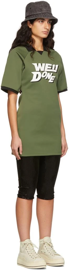 We11done Green Polyester Raglan Mini Dress 2