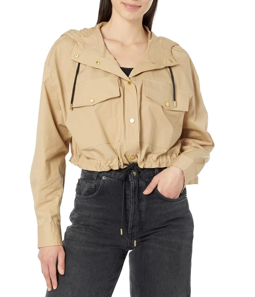 MICHAEL Michael Kors Cotton Crop Bomber Jacket 1