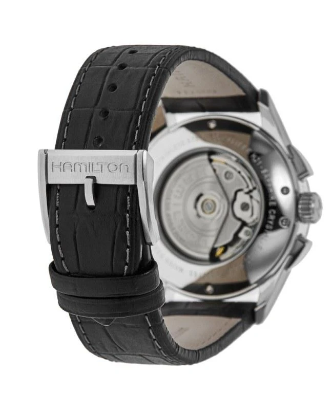 Hamilton Hamilton Jazzmaster Maestro Auto Chrono Black Dial Leather Strap Men's Watch H32576785 4