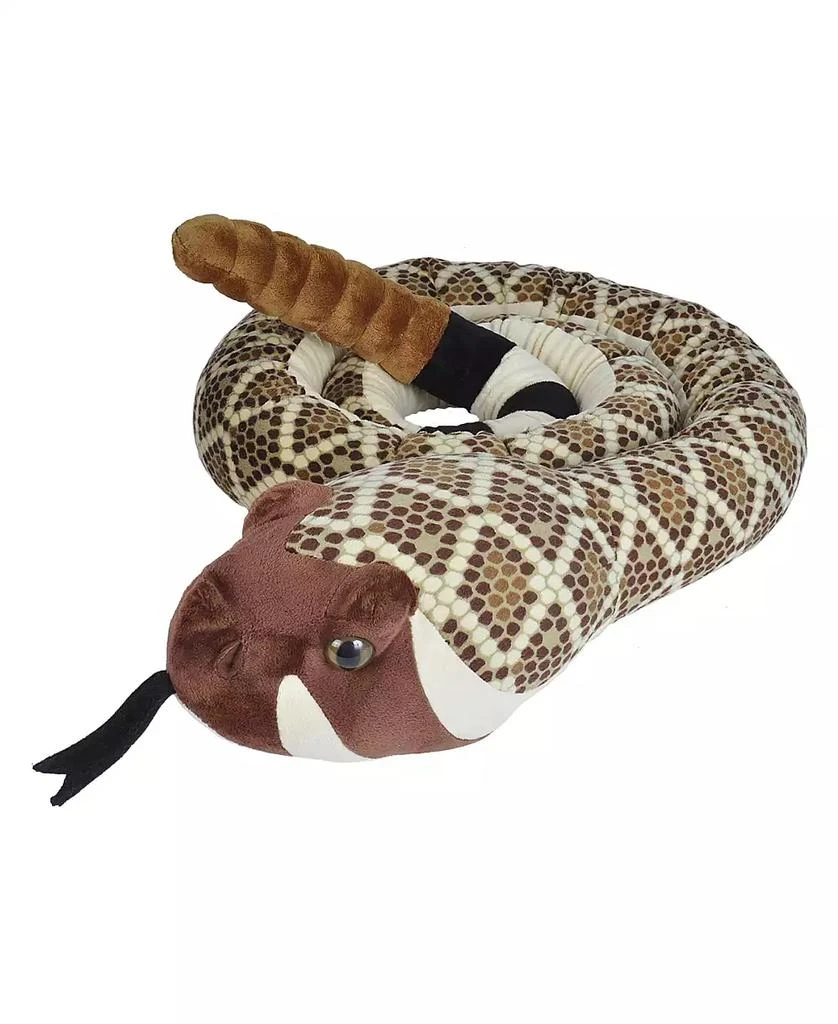 Wild Republic Plush Snake Jumbo Western Diamondback Rattlesnake Stuffed Animal, 110 Inches
