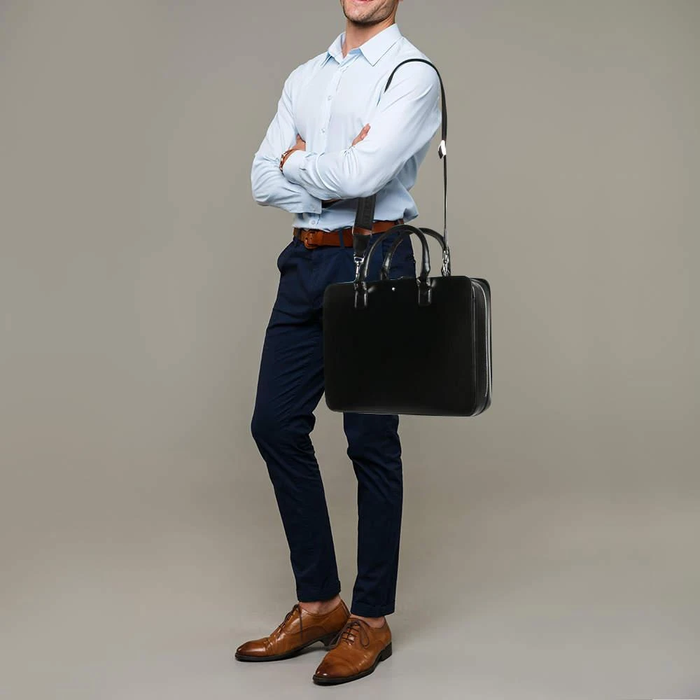 MontBlanc Montblanc Black Leather Meisterstuck Briefcase 2