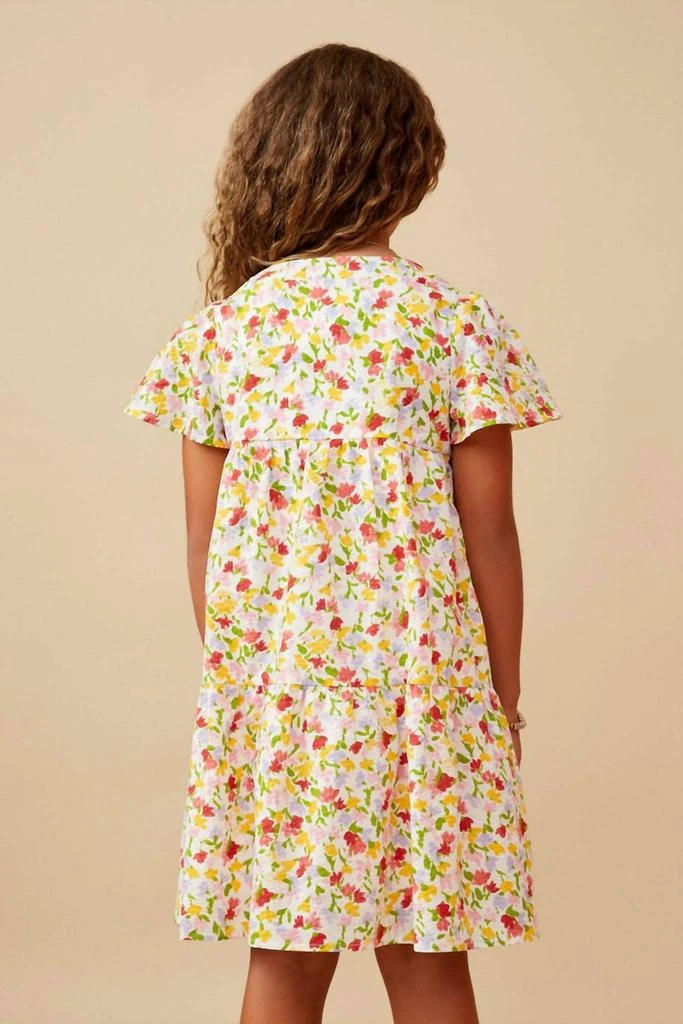 Hayden Girls Hayden Girls - Ditsy Floral V Neck Flutter Sleeve Dress 4