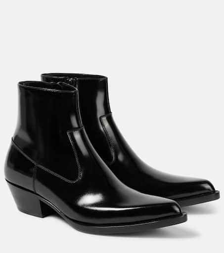 SAINT LAURENT Leather Ankle Boots 新品 Saint Laurent Patent leather ankle boots Saint Laurent
