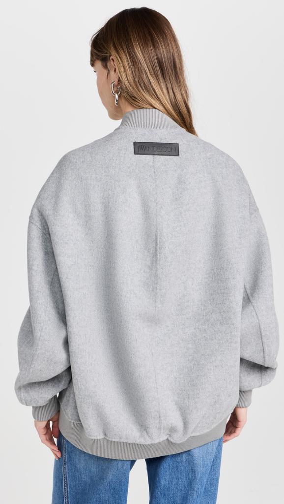 ジャケット・アウター detachable oversized wool blouson Amazon.com: Women's Bomber Jackets Wool Blend Coat Casual