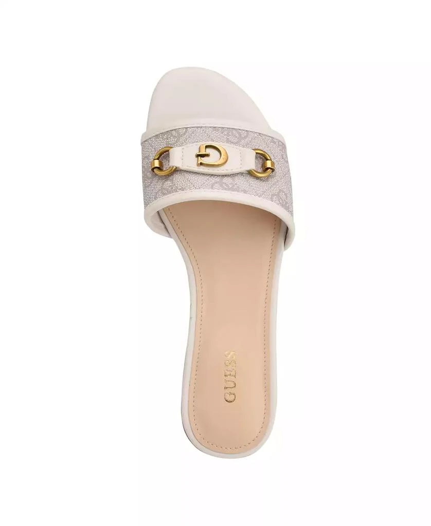 GUESS Women's Hammi One Band with Logo and Hardware Flat Sandals 4