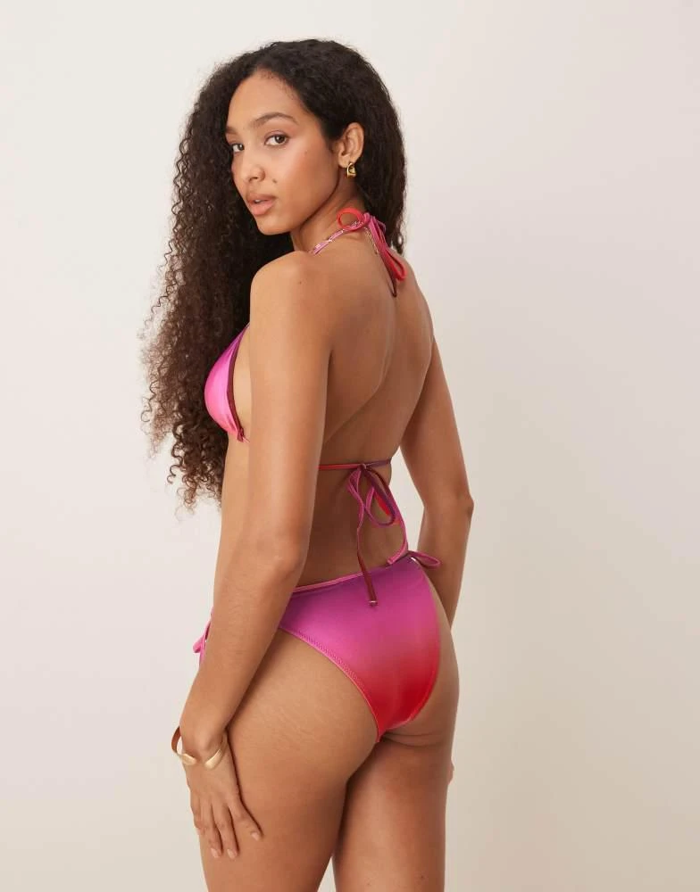 Mango Mango sunset gradient triangle bikini top in pink 4