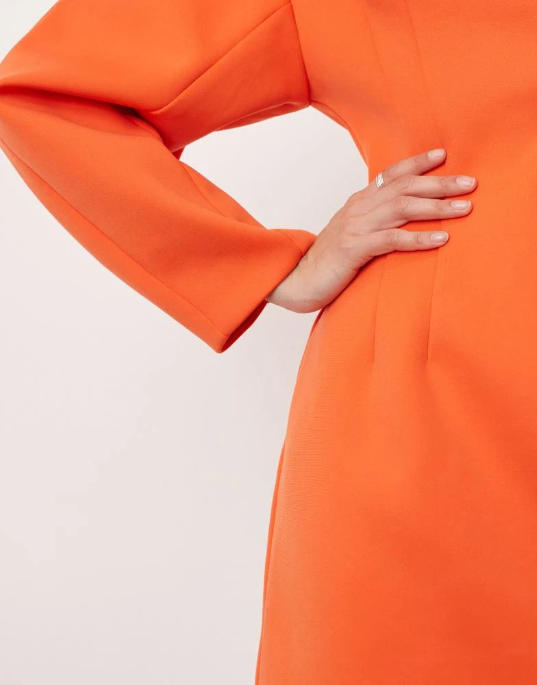 ASOS ASOS EDITION structured dome sleeve mini dress in orange 3