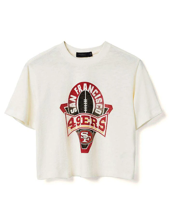 Junk Food Clothing Women's NFL San Francisco 49ers Mock Neck Crop Tee 1