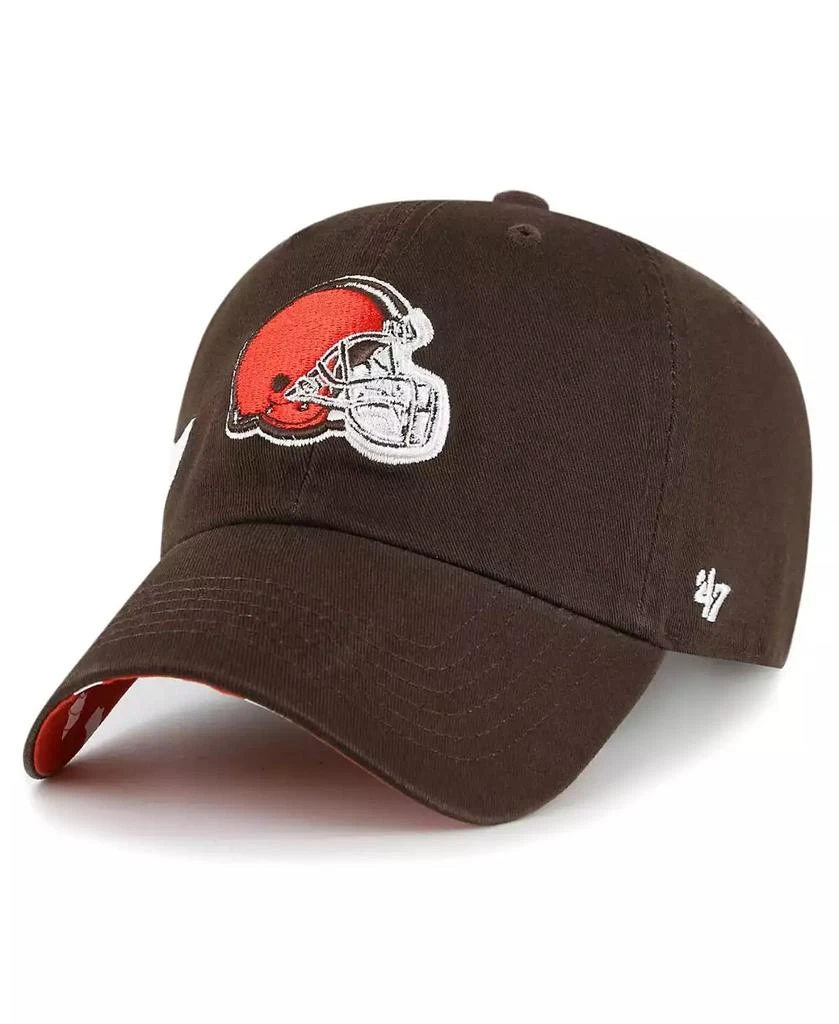 47 Brand Women's Brown Cleveland Browns Confetti Icon Clean Up Adjustable Hat 3