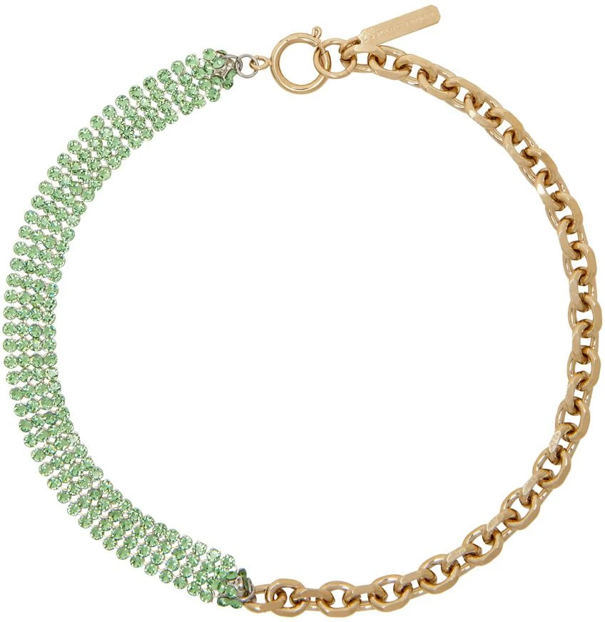 Justine Clenquet SSENSE Exclusive Gold 
Green Shanon Choker