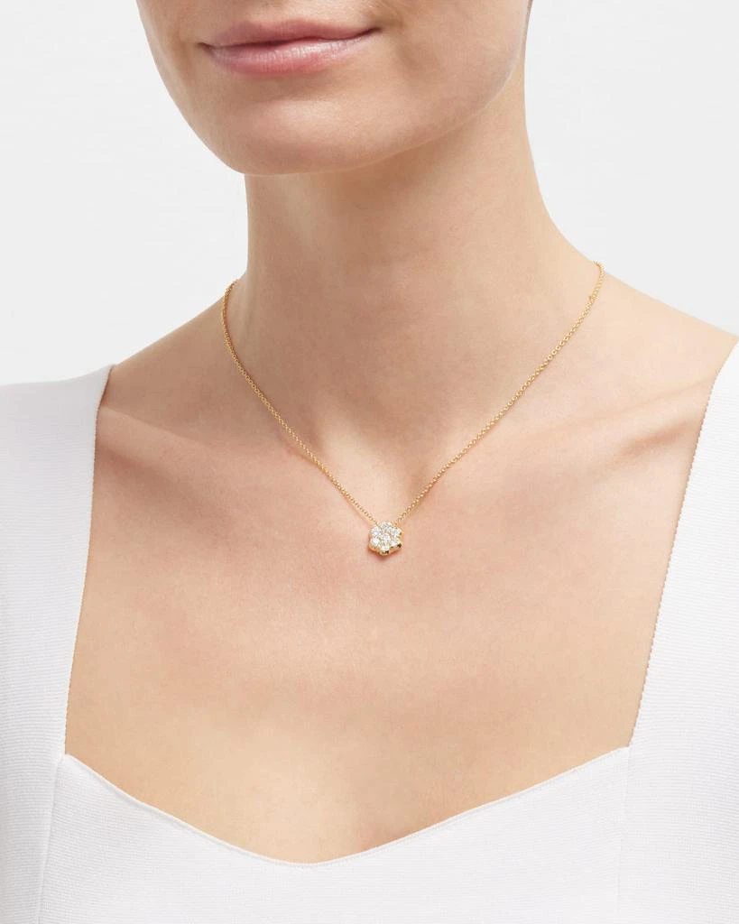 Bayco 18k Yellow Gold Flower Diamond Pendant Necklace 2
