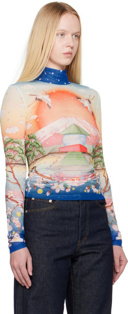 Casablanca Multicolor Printed Mesh Top