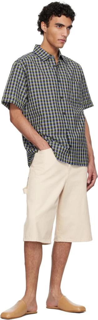 A.P.C. Green & Navy Ross Short-Sleeve Shirt 4