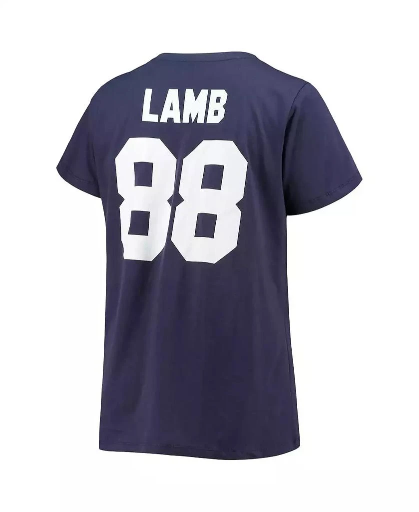 Fanatics Women's CeeDee Lamb Navy Dallas Cowboys Plus Size Name and Number V-Neck T-shirt 4