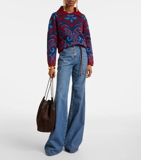 ETRO Paisley wool jacquard polo sweater 2