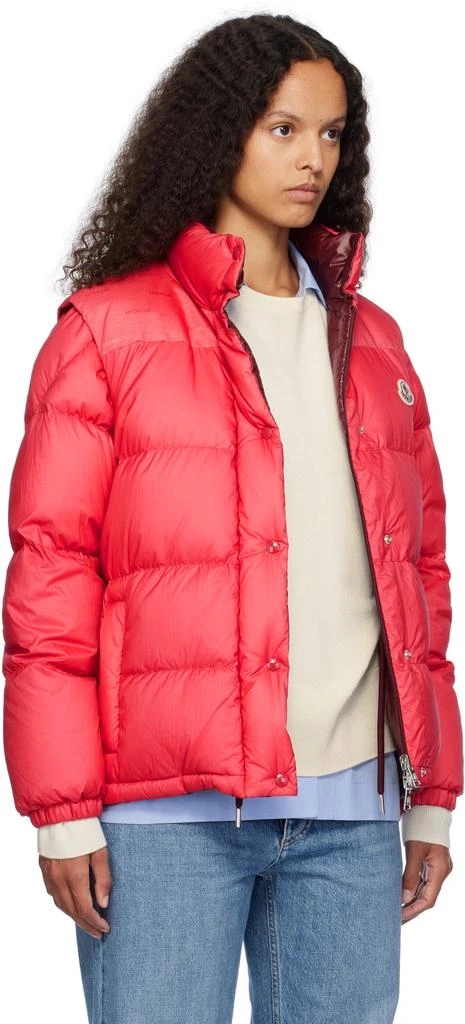 Moncler Pink & Burgundy Verone Short Reversible Down Jacket 2