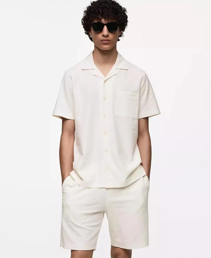 Mango Men's Chest-Pocket Cotton Shirt 1