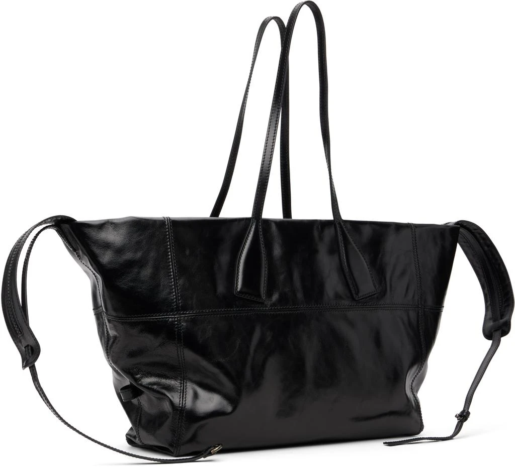 Balmain Black Track Zip Shiny Calfskin Tote 3