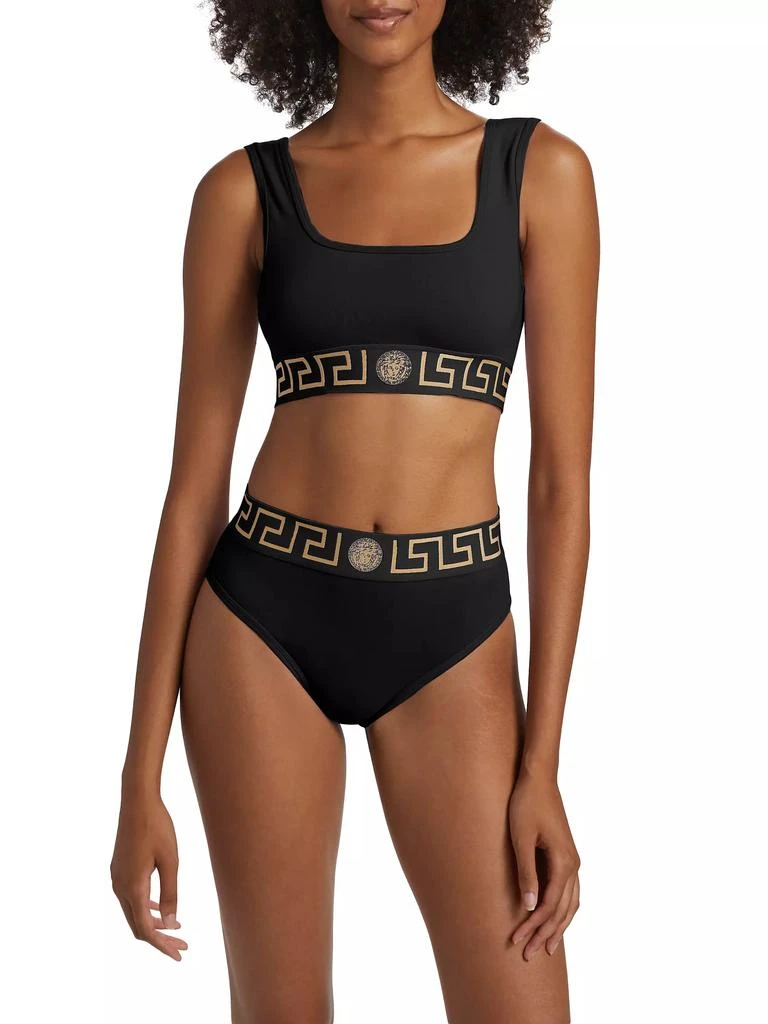 Versace Topeka Logo Jersey Bi-Stretch Cotton Sports Bra 3