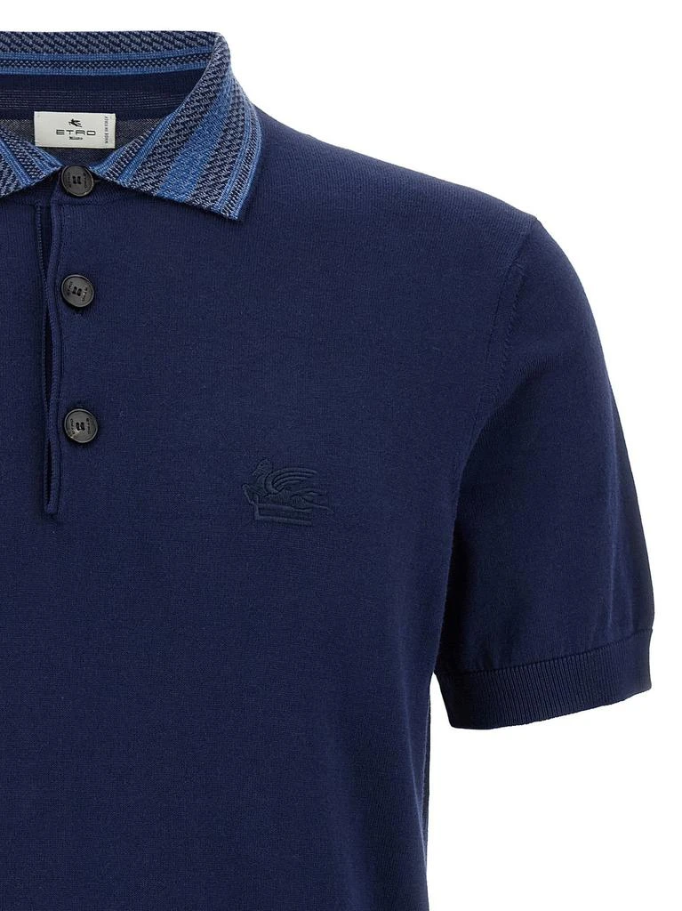 ETRO Etro Pegasus-Embroidered Short-Sleeved Polo Shirt 3