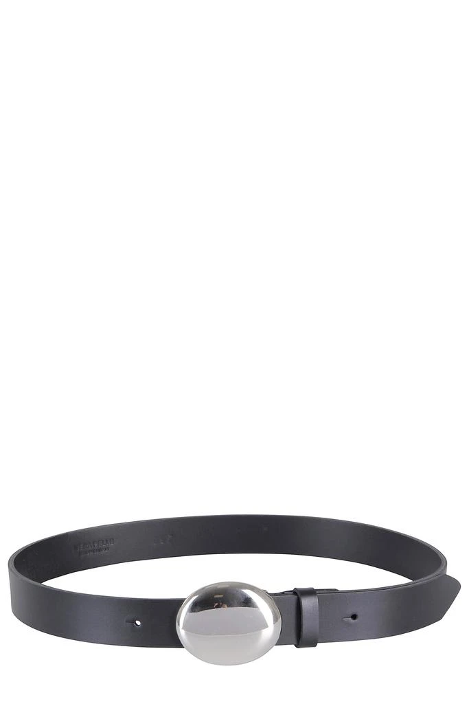FEDERICA TOSI Leather Belt With Distinctive Oval Silver Buckle