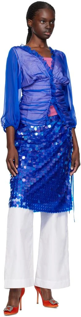 Saks Potts Blue Marna Midi Skirt 4