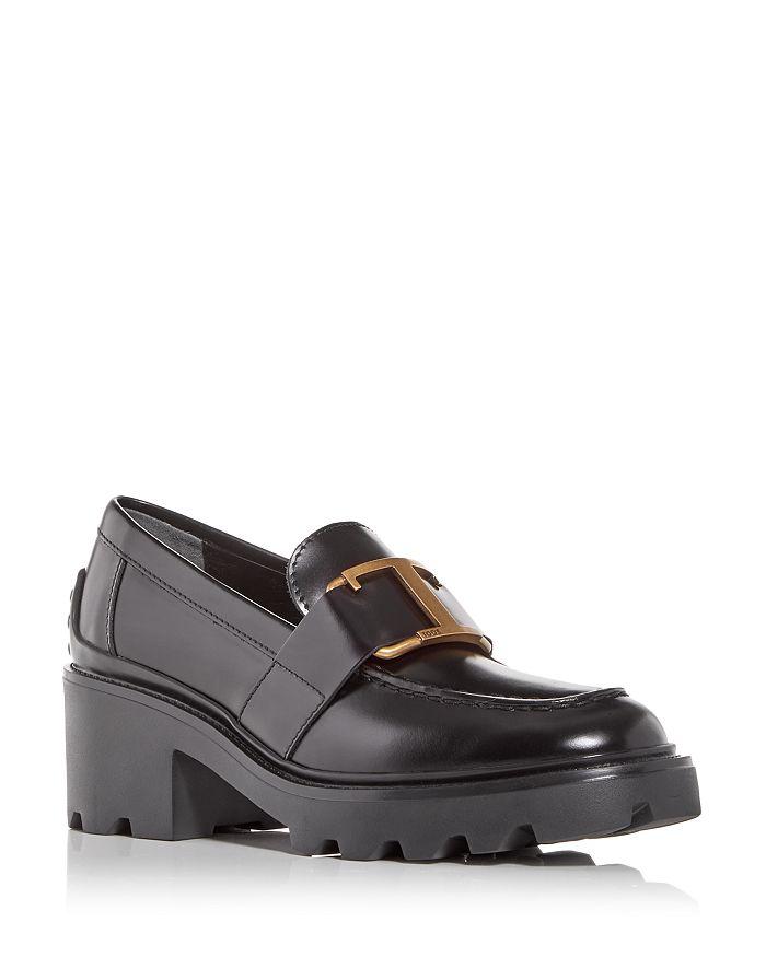 Tod's Women's Buckle Block Heel Loafers
