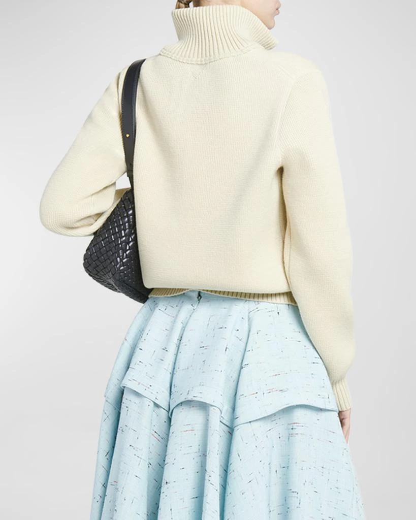 Bottega Veneta Dry Wool Ribbed Half-Zip Sweater 5