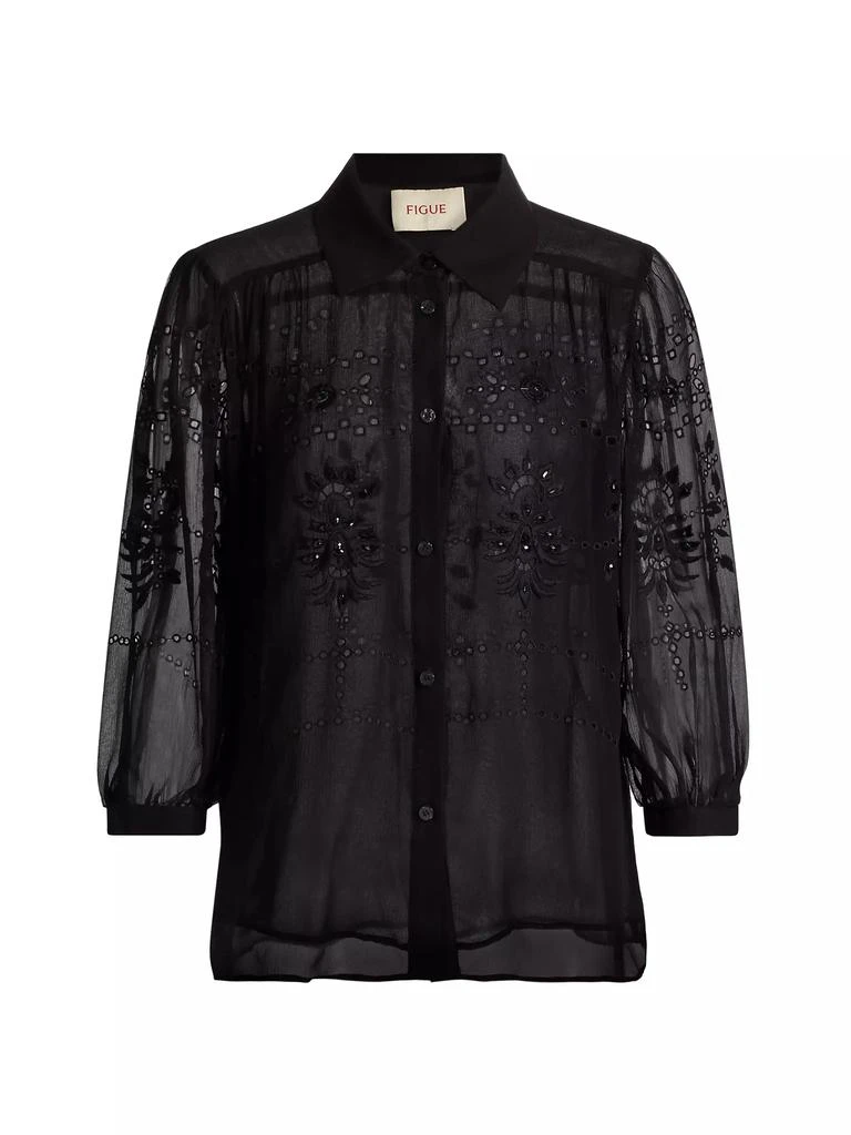 FIGUE Serafina Silk Chiffon Shirt 1