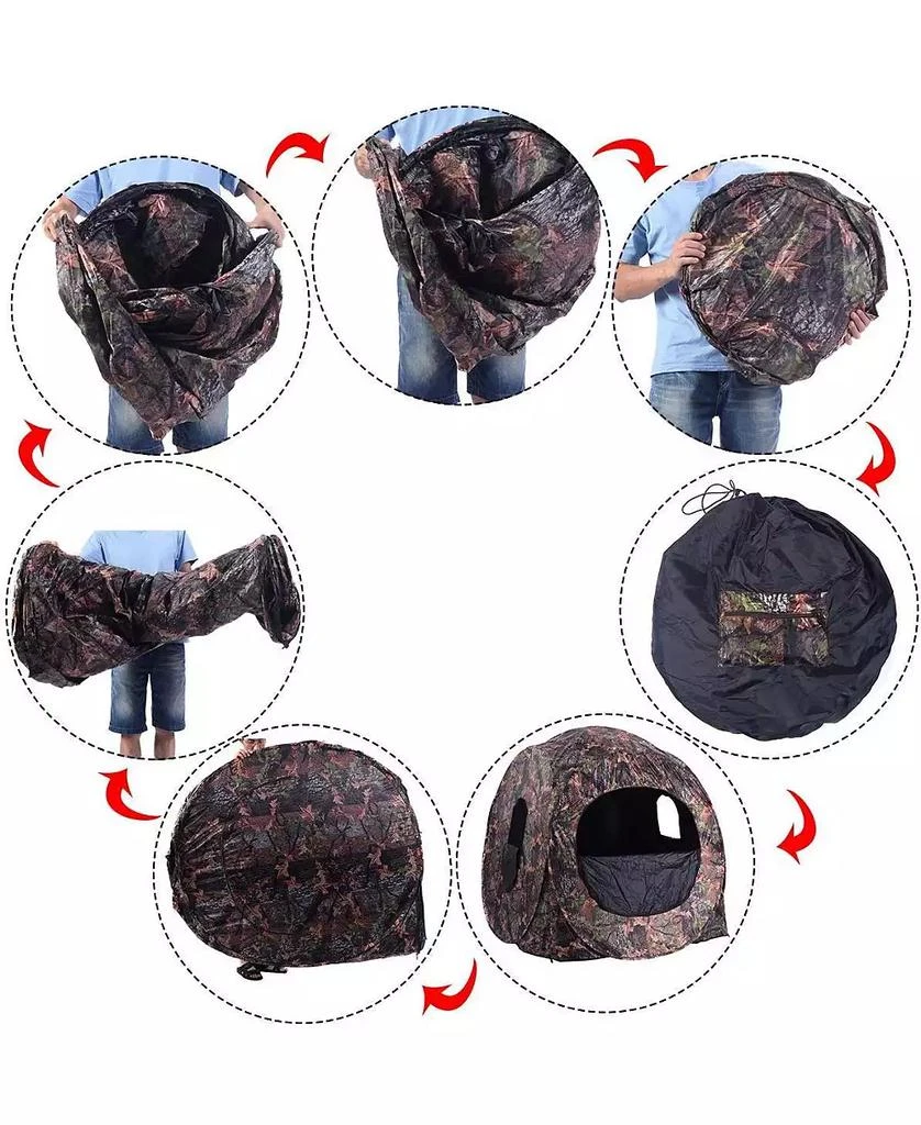 Mecale Portable Pop-Up Ground Camo Hunting Blind Enclosure, Surround View Shelter 4
