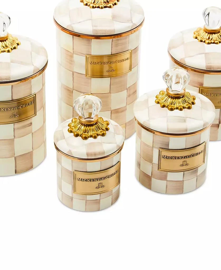 MacKenzie-Childs Mocha Check Small Canister 2