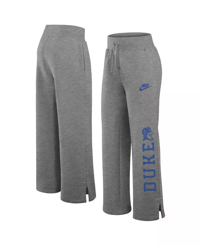 NIKE Women's Heather Gray Duke Blue Devils Legacy One Line Phoenix Fleece Sweatpants 1